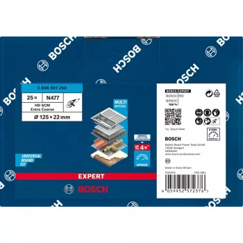 Bosch Expert HD SCM N477 paviršiaus paruošimo diskas, 125 mm, ypač šiurkštus, nerūdijančiam plienui, spalvotiesiems metalams, plieno plokštėms, dažams ant medžio