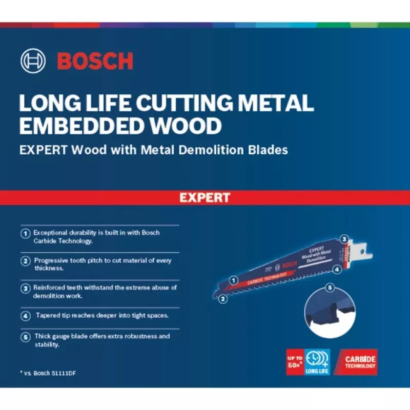 Bosch Expert S 967 XHM pjūklo geležtė – medžiui su metalu ardyti, 150 mm, 10 vnt.