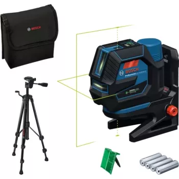 Bosch GCL 12V-50-22 CG Professional kombinuotasis lazerinis nivelyras su RM 20 laikikliu, BT 150 trikoju, 2.0Ah baterija, įkrovikliu ir L-BOXX 0601066S01
