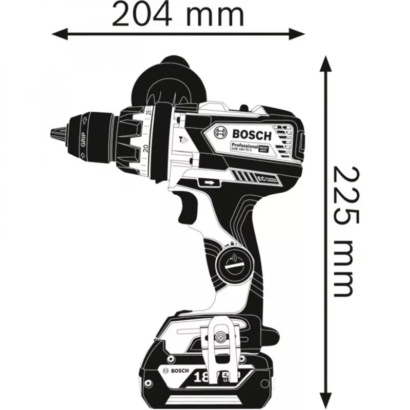 Bosch GSB 18V-110 C Professional 18V belaidis smūginis gręžtuvas-suktuvas (tik įrankis, mėlynas/juodas)