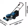 BOSCH POWERTOOLS belaidė vejapjovė GRA 18V2-46SP Professional, 36V (2x18V), mėlyna, 2x 5,5 Ah ličio jonų baterija, įkroviklis