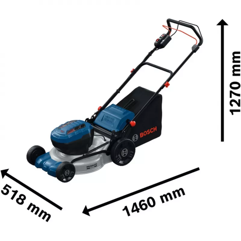 BOSCH POWERTOOLS belaidė vejapjovė GRA 18V2-46SP Professional, 36V (2x18V), mėlyna, 2x 5,5 Ah ličio jonų baterija, įkroviklis