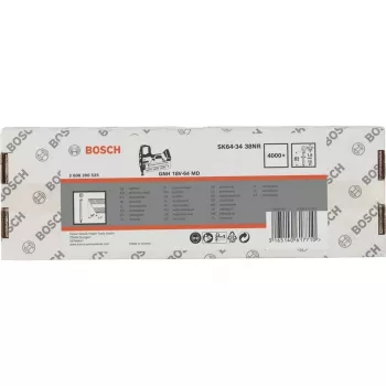 BOSCH POWERTOOLS Apdailos vinys su įgilinta galvute SK64-34 38NR, 34° / 1.8 mm / 15 ga (Nerūdijantis plienas, 4000 vnt.)