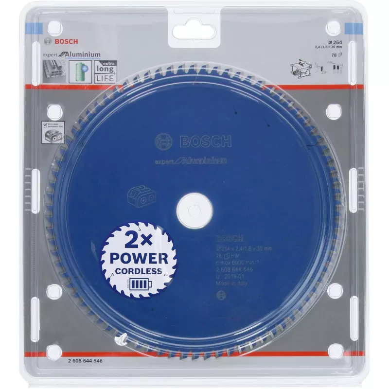 BOSCH POWERTOOLS Expert for Aluminium Circular Saw Blade 254mm x 30mm, 78 dantys, HLTCG, skirtas belaidžiams staliniams pjūklams