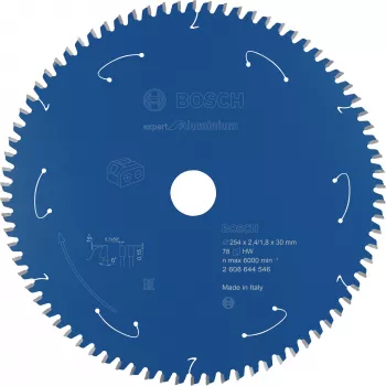 BOSCH POWERTOOLS Expert for Aluminium Circular Saw Blade 254mm x 30mm, 78 dantys, HLTCG, skirtas belaidžiams staliniams pjūklams