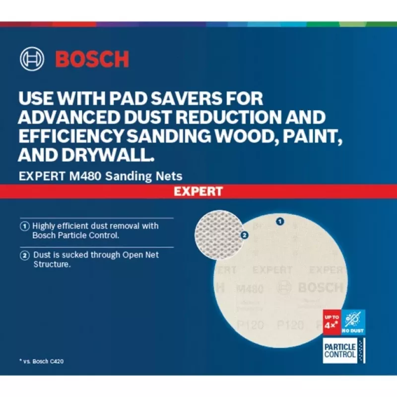 BOSCH POWERTOOLS Expert M480 Mesh Šlifavimo Diskas 125mm, K400 (50 vnt.)