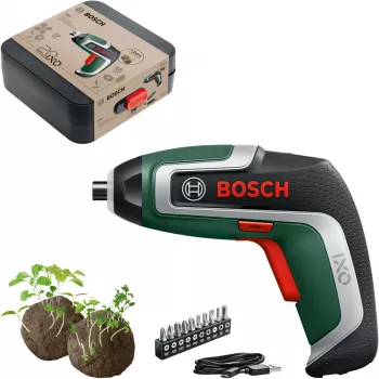 BOSCH Powertools IXO 7 Anniversary Set 3,6V belaidis atsuktuvas (Žalia/Juoda, Li-Ion 2.0Ah, antgalių rinkinys, sėklų rutuliukai, dėžutė)