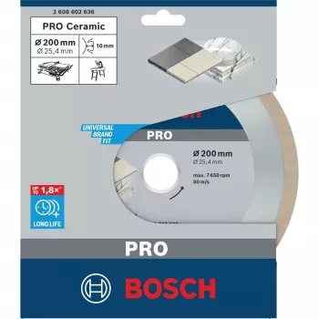 BOSCH POWERTOOLS PRO Keraminis deimantinis pjovimo diskas, Ø 200 mm (anga 25.4 mm)