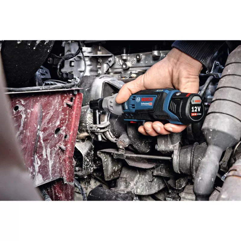 BOSCH Professional GRC 12V-60 3/8 SN akumuliatorinis reketinis veržliaraktis, 3/8 colio kvadratas, 60 Nm, 12V, mėlynas/juodas (be akumuliatoriaus)