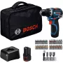 Bosch Professional GSR 12V-32 Akumuliatorinis Gręžtuvas-Suktuvas (12V, 2x 2.0Ah Li-Ion, 36 dalių priedų rinkinys, dėklas, mėlynas/juodas)
