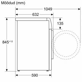 Bosch WGK264FLSN laisvai pastatoma skalbimo mašina, 9 kg, 1600 aps/min, energijos klasė A, balta