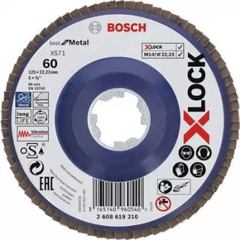 Bosch X440 Expert for Metal pluoštinis diskas 125 mm, grūdėtumas 60, cirkonio aliuminio oksidas, 2608619210