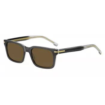 BOSS BOSS1628SKB7 Vyriški stačiakampiai akiniai nuo saulės Dark Havana Grey