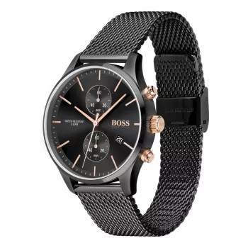 BOSS Hero vyrų kvarcinis chronografinis laikrodis 1513811 42 mm nerūdijantis plienas mėlynas ciferblatas