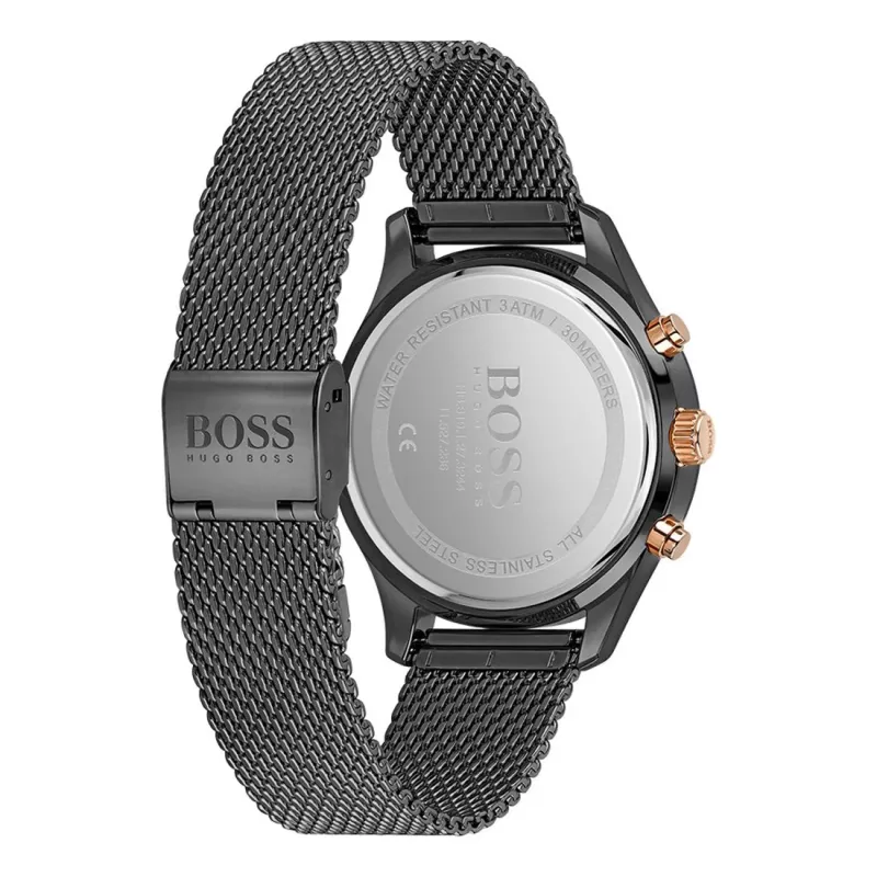 BOSS Hero vyrų kvarcinis chronografinis laikrodis 1513811 42 mm nerūdijantis plienas mėlynas ciferblatas