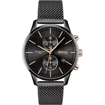BOSS Hero vyrų kvarcinis chronografinis laikrodis 1513811 42 mm nerūdijantis plienas mėlynas ciferblatas