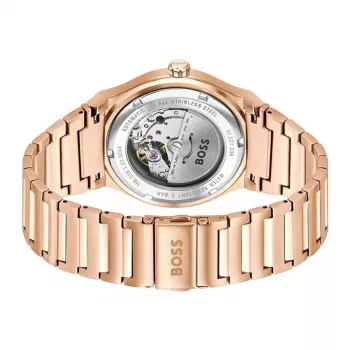 BOSS MAN 1514185 Laikrodis Kvarcinis Analoginis 41mm Juodas Ciferblatas Odinis Dirželis