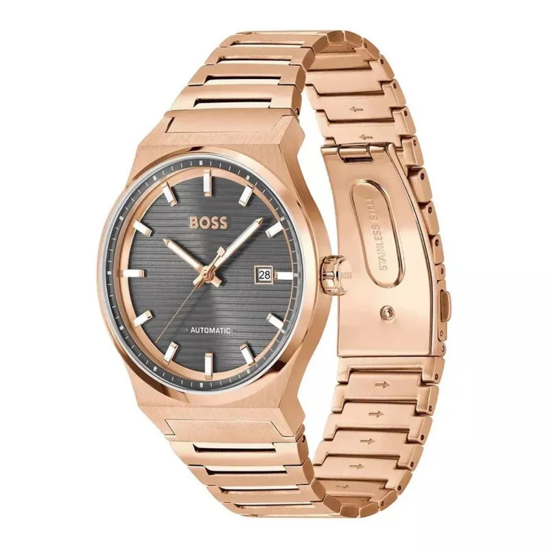BOSS MAN 1514185 Laikrodis Kvarcinis Analoginis 41mm Juodas Ciferblatas Odinis Dirželis
