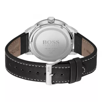 BOSS vyriškas Grand Prix chronografo laikrodis 1513898 44mm juodas ciferblatas odinis dirželis