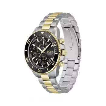 BOSS Vyriškas Laikrodis 1513908 45mm Nerūdijančio Plieno Mėlynas Ciferblatas Chronografas