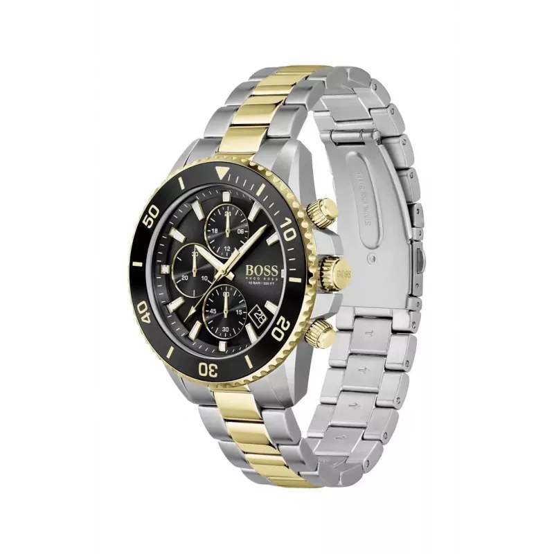 BOSS Vyriškas Laikrodis 1513908 45mm Nerūdijančio Plieno Mėlynas Ciferblatas Chronografas