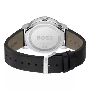 BOSS Vyriškas laikrodis 1514125 Velocity Quartz Chronograph 44 mm Mėlynas ciferblatas Rudo odos dirželis