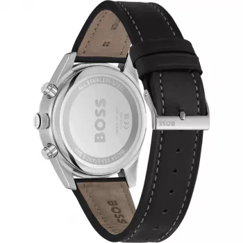 BOSS Vyriškas Laikrodis 1514147 44mm Nerūdijančio Plieno Mėlynu Ciferblatu Chronografas