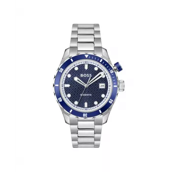 BOSS Vyriškas Laikrodis 1514177 42mm Nerūdijantis Plienas Mėlynas Ciferblatas Chronografas