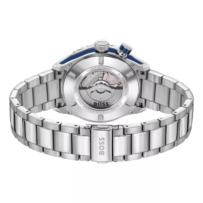 BOSS Vyriškas Laikrodis 1514212 42mm Nerūdijančio Plieno Mėlynas Ciferblatas Chronografas