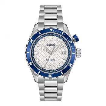 BOSS Vyriškas Laikrodis 1514212 42mm Nerūdijančio Plieno Mėlynas Ciferblatas Chronografas