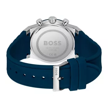 BOSS Vyriškas Laikrodis 1514243 41mm Nerūdijančio Plieno Mėlynas Ciferblatas Chronografas