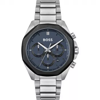 BOSS Skymaster vyrų chronografinis laikrodis 1514015 43mm nerūdijančio plieno mėlynu ciferblatu
