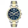 BOSS Skymaster vyriškas kvarcinis chronografinis laikrodis 1514163 44mm mėlynas ciferblatas nerūdijančio plieno tinklelis