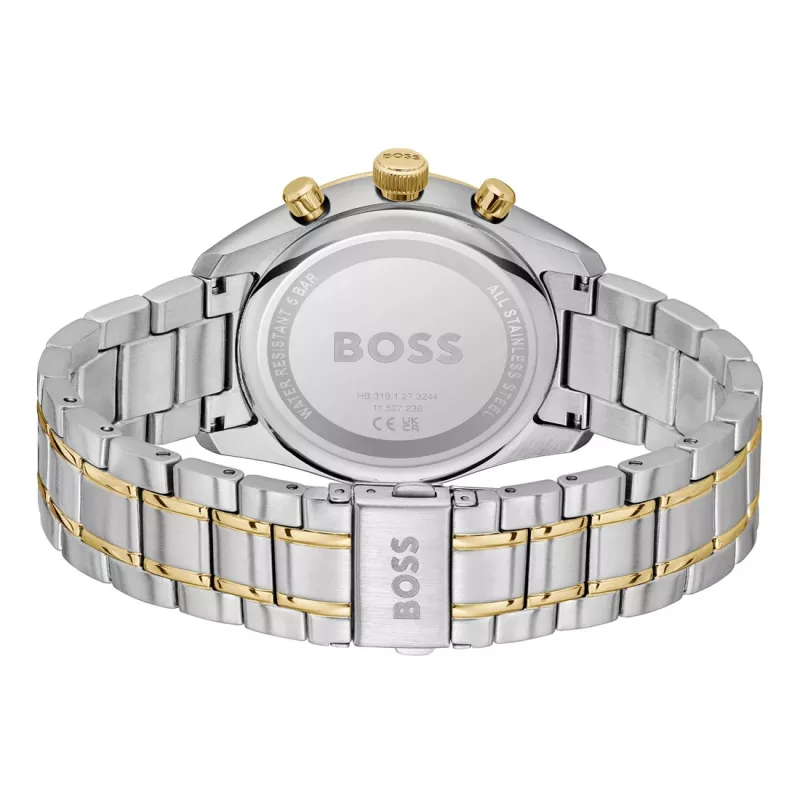 BOSS Velocity vyriškas kvarcinis chronografinis laikrodis 1514227 44mm juodas silikoninis