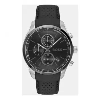BOSS Watch Man 1514224 (44,5mm) Quartz Chronograph Blue Dial Brown Leather Strap