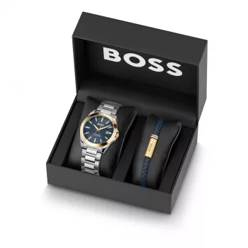 BOSS Watch Man 1570191 (41mm) Pilot Edition Quartz Stainless Steel Leather Brown