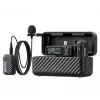 BOYA BOYAMIC 2-02 Belaidė Mikrofonų Sistema 2,4GHz, AI Triukšmo Slopinimas, 2 Imtuvai + 1 Siųstuvas (USB-C) Juoda
