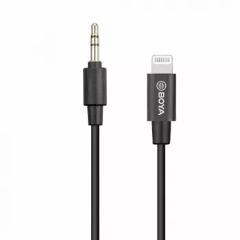 BOYA BY-K1 3,5mm TRRS Kištukas į Lightning Kištuką Garso Adapterio Laidas (20 cm, Juodas)