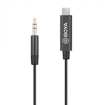 BOYA BY-K2 USB-C į 3,5mm TRRS garso adapterio laidas (20 cm, juodas)