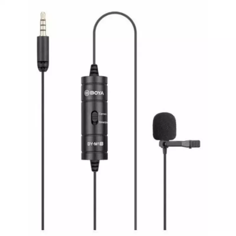 BOYA BY-M1S Omnidirectional Lavalier Microphone, 3,5mm Connector, Black