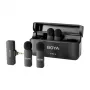 BOYA BY-V4 Belaidė mikrofono sistema 2.4GHz su 4 siųstuvais ir 1 imtuvu (3.5mm jungtis) Juoda