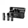 BOYA BY-V4D belaidė mikrofonų sistema su 4 siųstuvais ir 1 Lightning imtuvu (juoda)