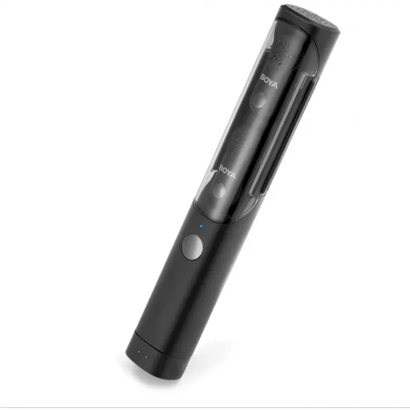 BOYA Magic-02 belaidžiai mikrofonai ausinės 2,4GHz USB-C/Lightning/3.5mm Juoda