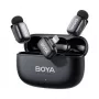 Belaidė mikrofonų sistema BOYA Mini 2-03 2,4GHz, AI triukšmo slopinimas, 2 siųstuvai + 1 Lightning imtuvas, juoda