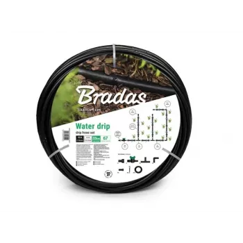 Bradas DSWWM50-SET1 Sodo žarna su priedais 50 m, 1/2 colio, 3 sluoksnių PVC su greitaisiais jungikliais, purkštuvu ir čiaupo adapteriu