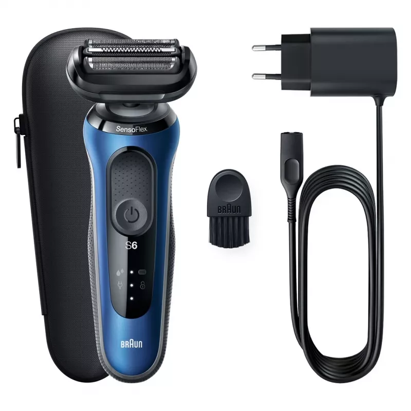 Braun Series 61 - B1000s elektrinis skustuvas šlapiam ir sausam skutimuisi, mėlynas