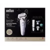 Braun Silk-épil 9 3D SES9-481 šlapiam ir sausam epiliatorius belaidis, 40 pincetų, SensoSmart, Smartlight, trimeris, baltas/rožinis auksas