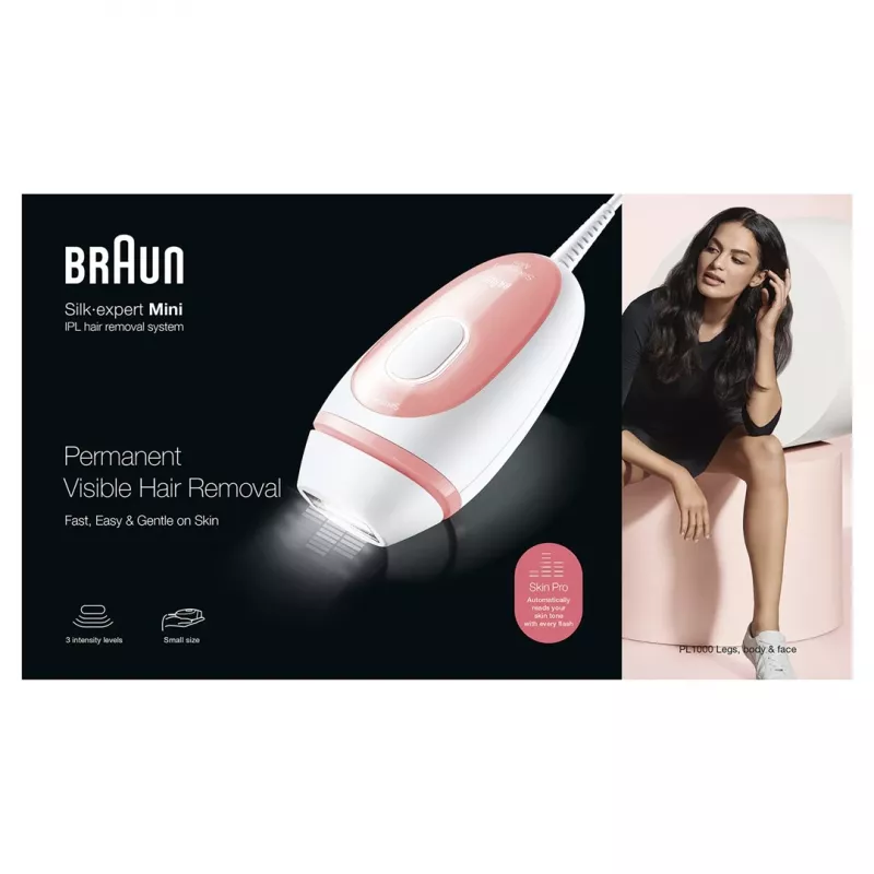 Braun Silk-expert PL1000 Šviesos Plaukų Šalinimo Prietaisas Intense Pulsed Light (IPL) Rožinis, Baltas