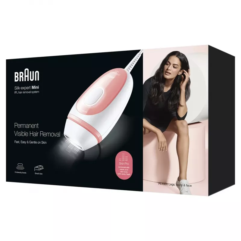 Braun Silk-expert PL1000 Šviesos Plaukų Šalinimo Prietaisas Intense Pulsed Light (IPL) Rožinis, Baltas