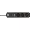 BRENNENSTUHL Connect Ecolor WLAN Power Strip 3-Way (White/Black, 1,5 m Cable, Voice Control, Timer, App)